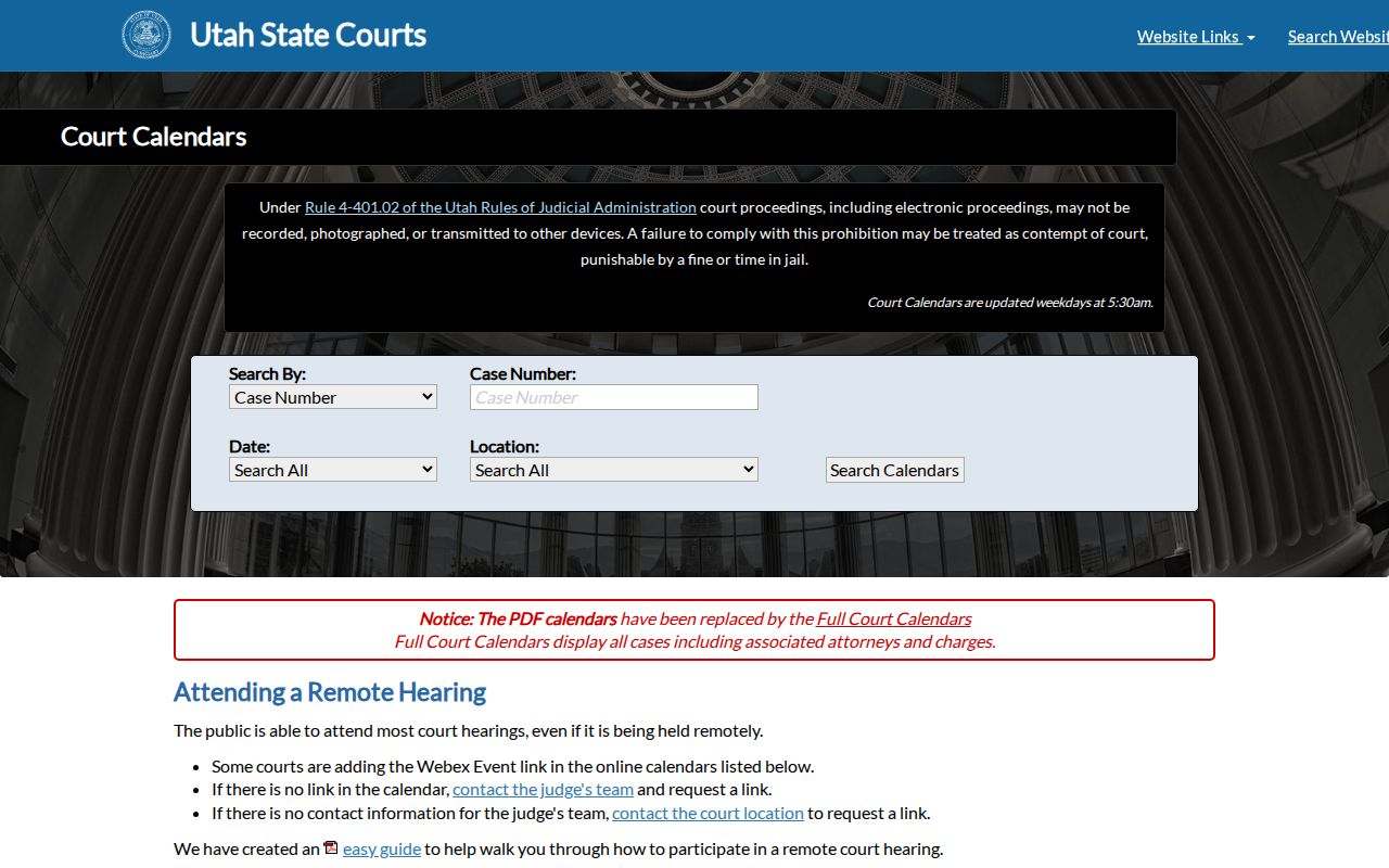 Juab County court docket two-week calendar