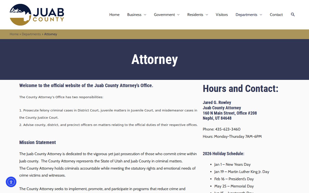 Juab County criminal docket court roles and workload