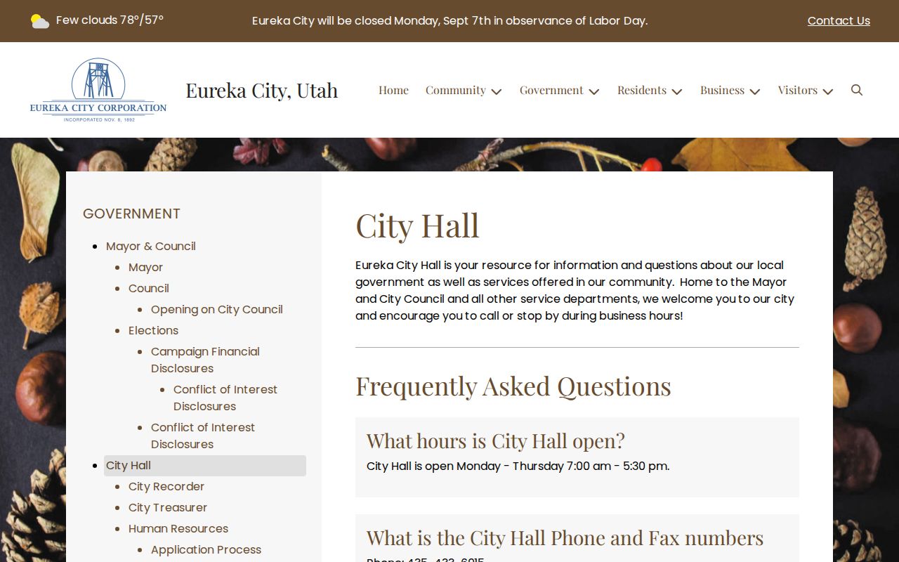 Eureka court docket search distinction at Eureka City Hall